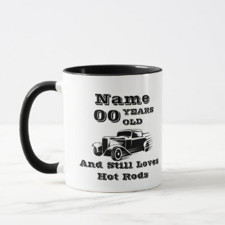 Name Age Hot Rod Add Personalize Birthday Mug