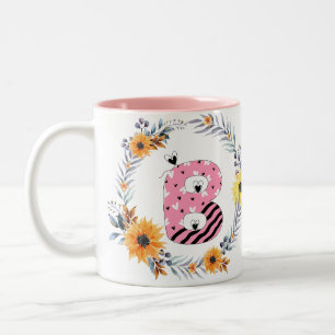 Name Alphabet "B" Two-Tone Coffee Mug