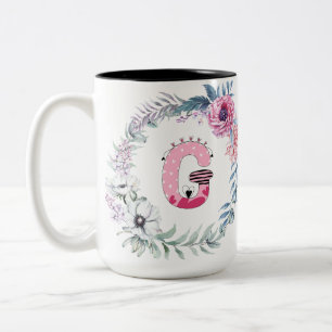Name Alphabet "G"  Two-Tone Coffee Mug