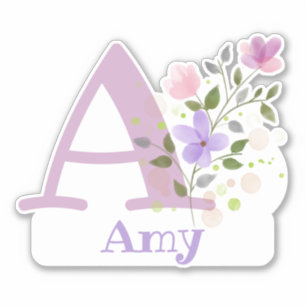 Name Amy and Initial with Floral Design