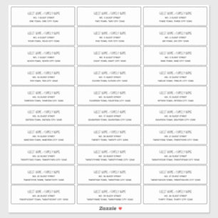 Name and Address Labels for Announcement Cards