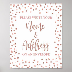 Name and Address on an Envelope Sign Rose Gold