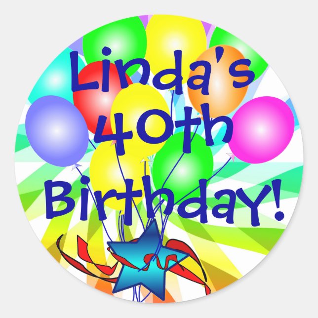 Name And Age Birthday Stickers (Front)