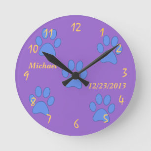 NAME AND D.O.B NEW BABY CUSTOM ROUND CLOCK
