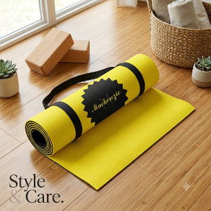 Name and Initial on Sunny Yellow Yoga Mat