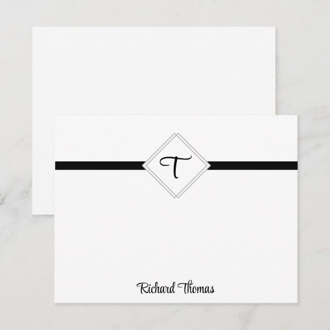 Name and Initial Personalized Note Cards  (Front/Back)