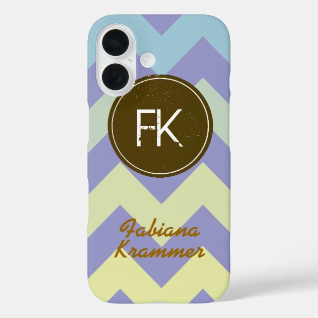 name and initial personalized on chevron Case-Mate iPhone case (Back)