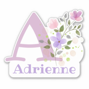 Name and Initial with Floral Design Cut-Out