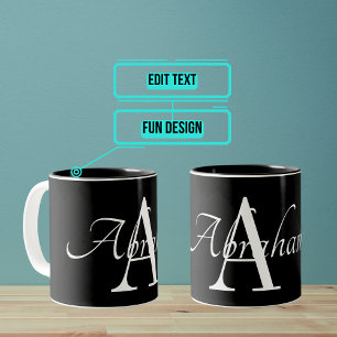 Name and Initialized Two-Tone Coffee Mug