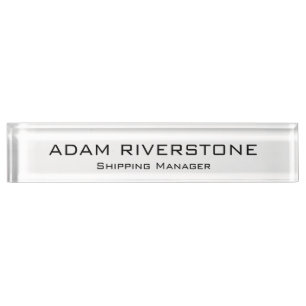 Name and Job Title Clear  Nameplate