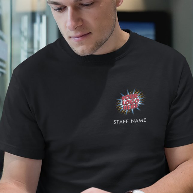 Name and Logo Upload Template - Black T-Shirt (Creator Uploaded)