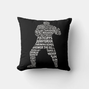 Name And Number Hockey Enforcer Throw Pillow