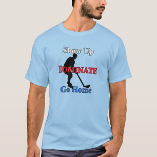 Name and Number on Back Serious Hockey Players T-Shirt