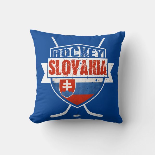 Name And Number Slovakia Hockey Throw Pillow (Front)