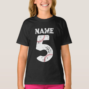 Name and Numbered 5 Baseball, Baseball Team T-Shirt