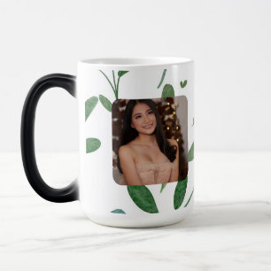 Name and Photo 16th Birthday Green Botanical Magic Mug