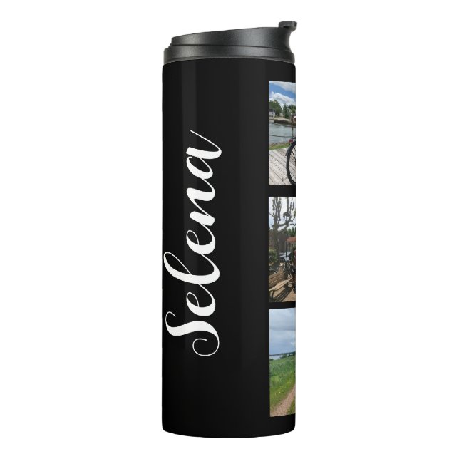 Name and Photo Collage Thermal Tumbler  (Rotated Left)