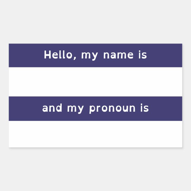 Name and Pronoun Tags (Front)