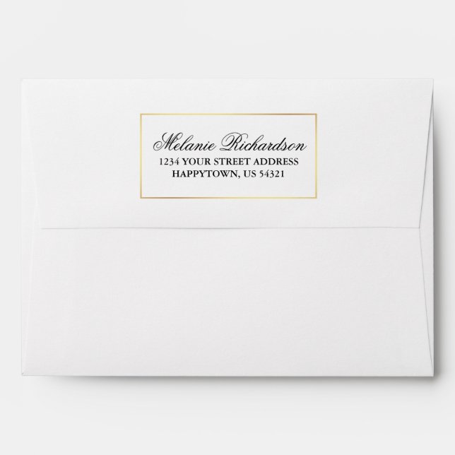 Name and Return Address Gold Frame Envelope (Back (Top Flap))