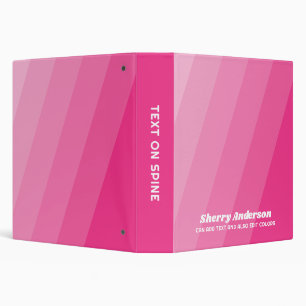 Name and Title Calligraphy - Retro Stripes Rose Binder