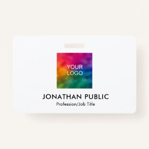 Name And Title Employee Photo Business Logo ID Badge