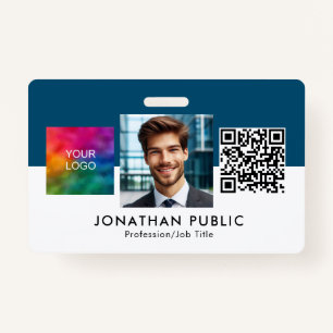 Name And Title Logo QR Code Employee ID Card Badge