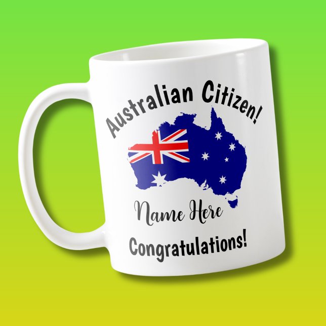 NAME Australian Citizenship Congratulations Flag Coffee Mug (Creator Uploaded)