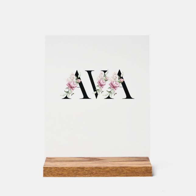 Name Ava Acrylic Sign (Front)