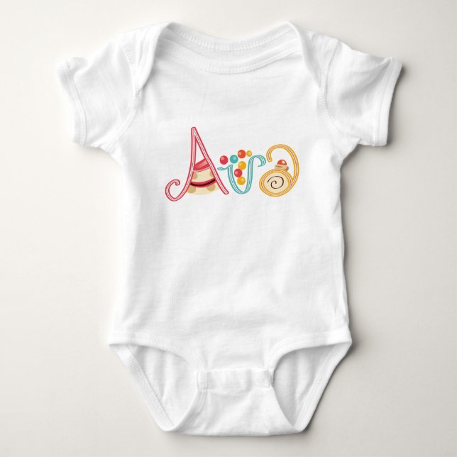 Name Ava Baby Bodysuit (Front)