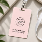 Name Badge Card | Custom Blush Pink ID Badges