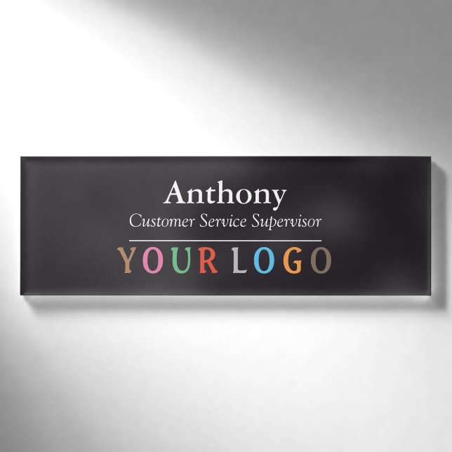 Name Badge Magnet Custom Logo Employee Staff Large (Front)