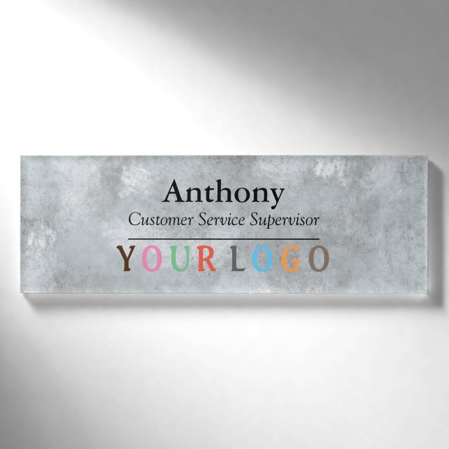 Name Badge Magnet Custom Logo Employee Staff Large (Front)
