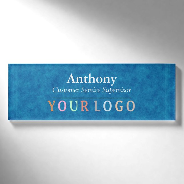 Name Badge Magnet Custom Logo Employee Staff Large (Front)