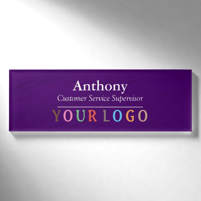 Name Badge Magnet Custom Logo Employee Staff Large (Front)