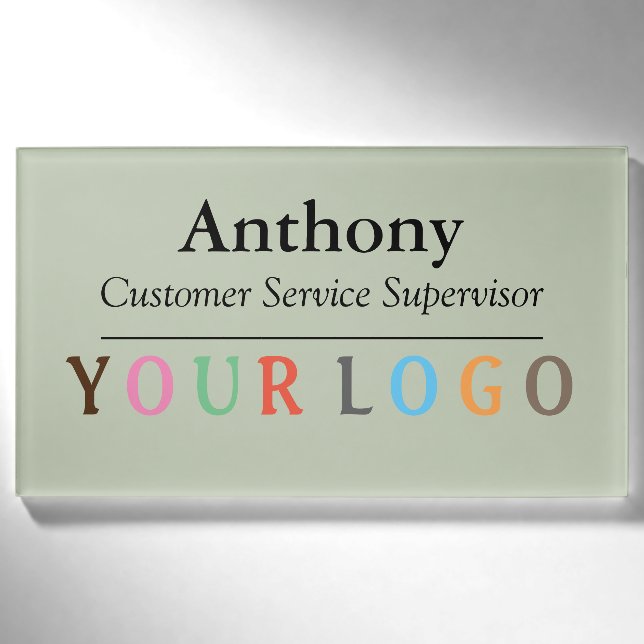 Name Badge Magnet Custom Logo Employee Staff Large (Front)