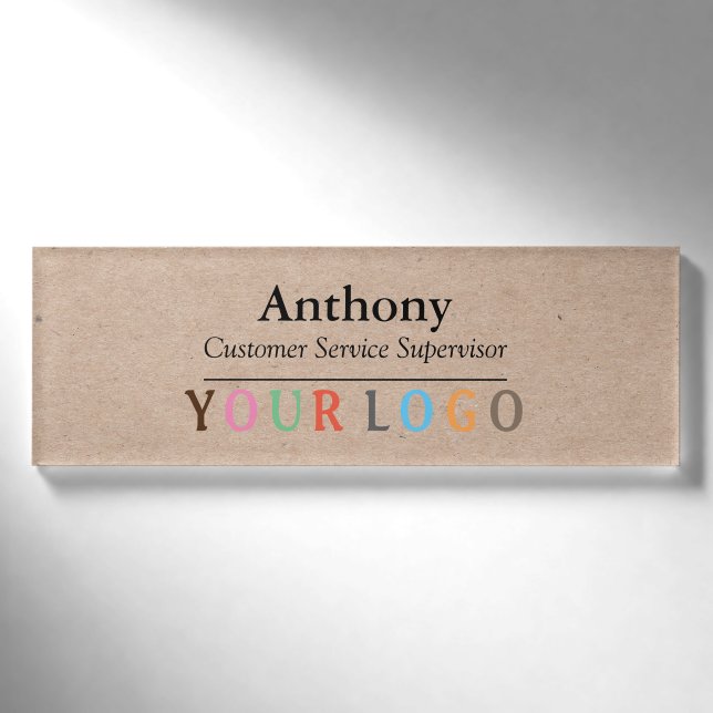 Name Badge Magnet Custom Logo Employee Staff Large (Front)