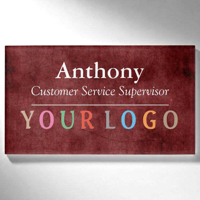 Name Badge Magnet Custom Logo Employee Staff Large (Front)