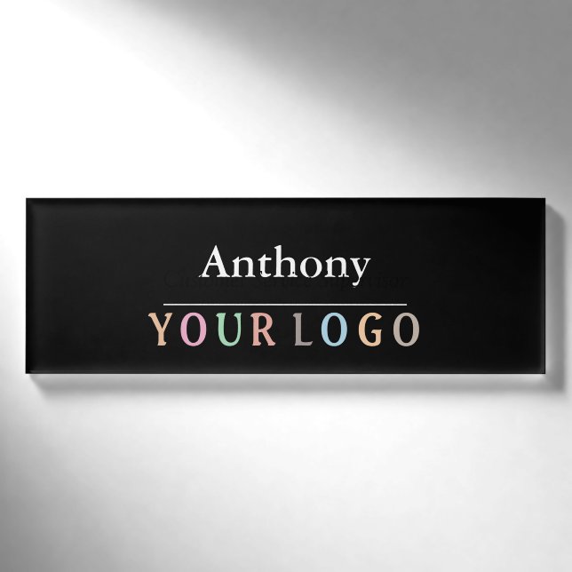 Name Badge Magnet Custom Logo Employee Staff Large (Front)