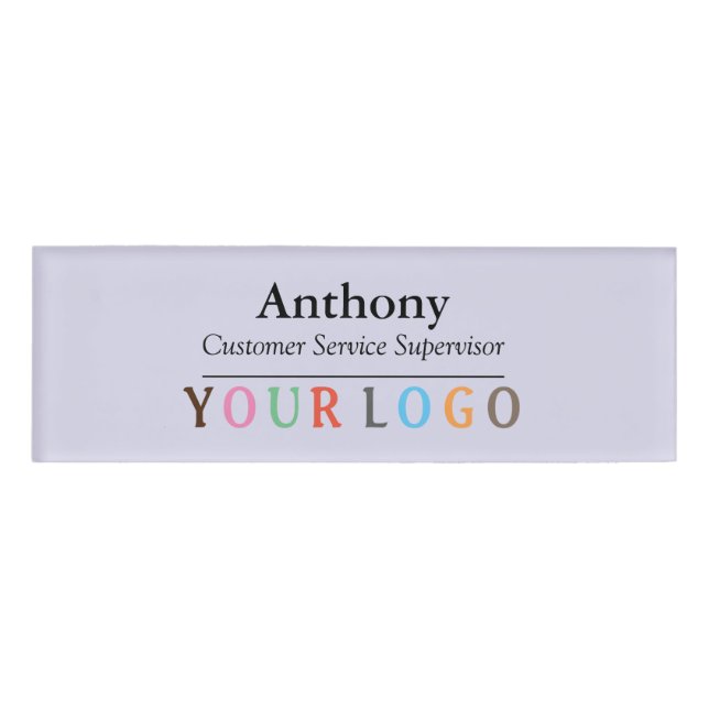 Name Badge Magnet Custom Logo Employee Staff Large (Front)