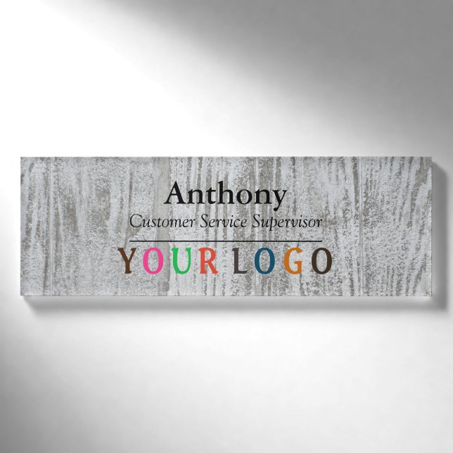 Name Badge Magnet Custom Logo Employee Staff Large (Front)