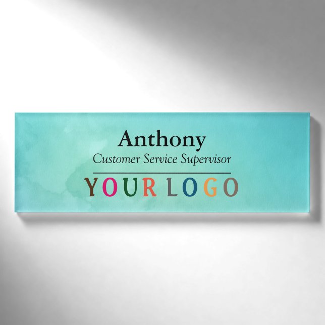 Name Badge Magnet Custom Logo Employee Staff Large (Front)