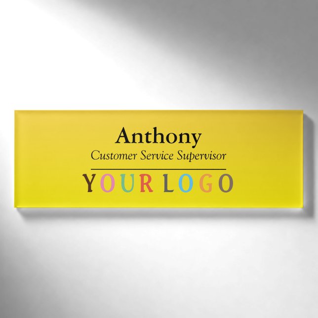 Name Badge Magnet Custom Logo Employee Staff Large (Front)