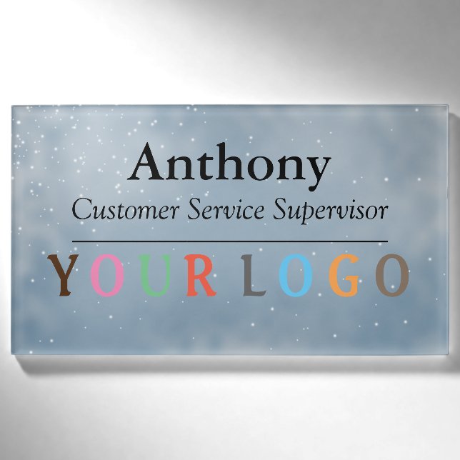 Name Badge Magnet Custom Logo Employee Staff Large (Front)