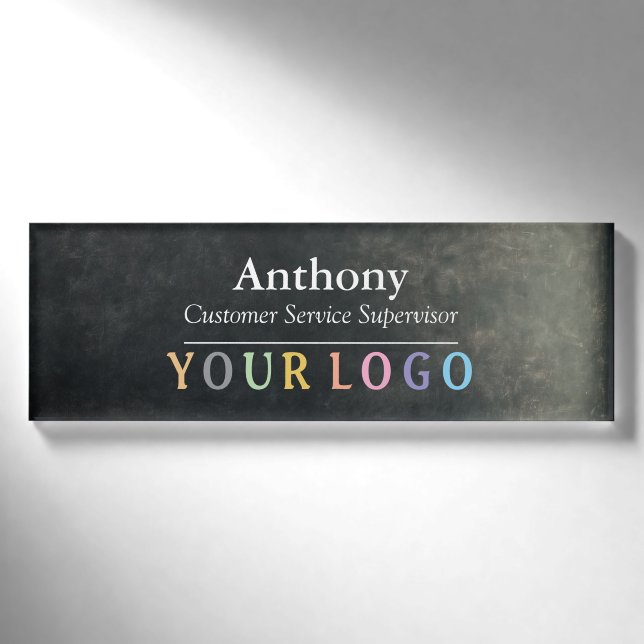 Name Badge Magnet Custom Logo Employee Staff Large (Front)