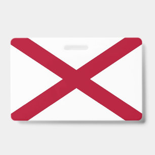 Name Badge with flag of Alabama State, USA