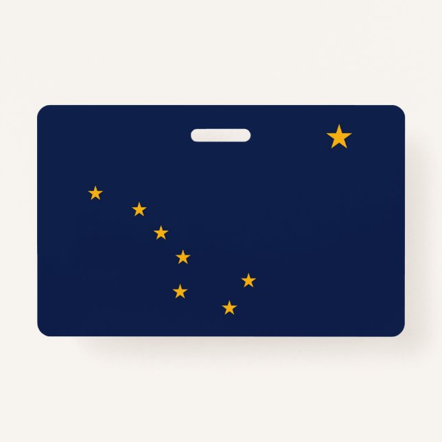 Name Badge with flag of Alaska State, USA (Front)