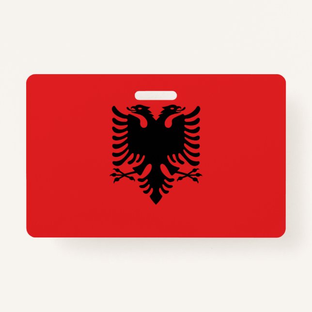Name Badge with flag of Albania (Front)
