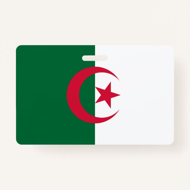 Name Badge with flag of Algeria (Front)