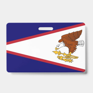 Name Badge with flag of American Samoa, USA