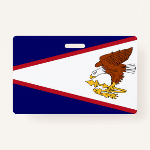 Name Badge with flag of American Samoa, USA
